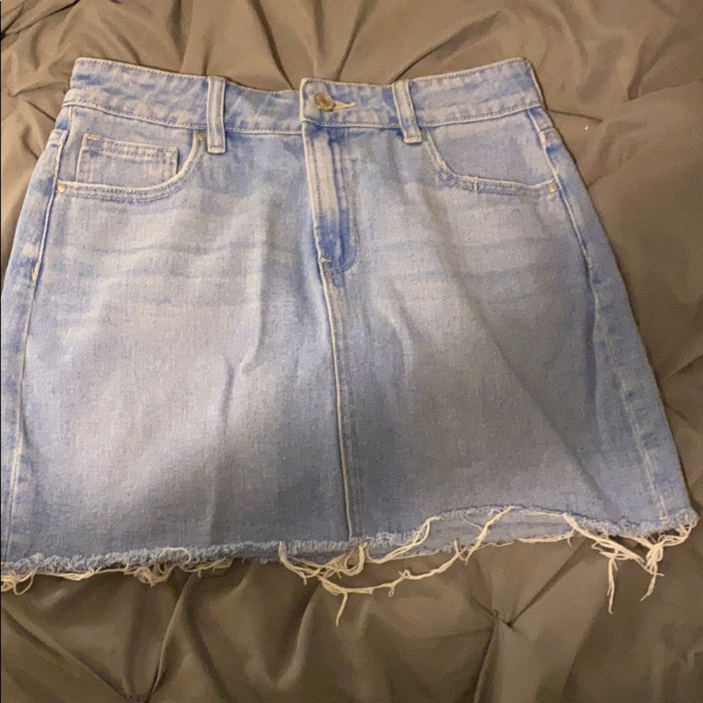 light colored jean skirt
